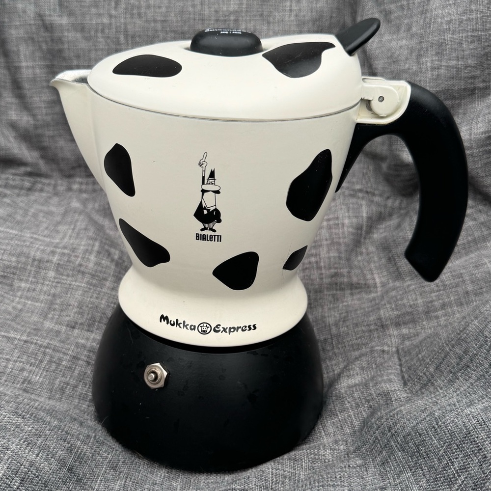Bialetti Mukka Express, Cow Print Cappucino Maker